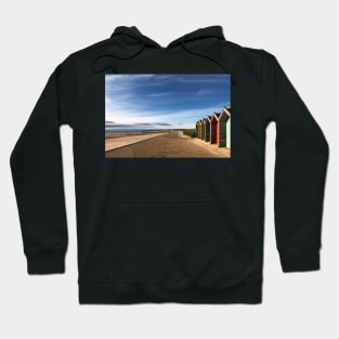 Blyth beach huts in July sunshine Hoodie